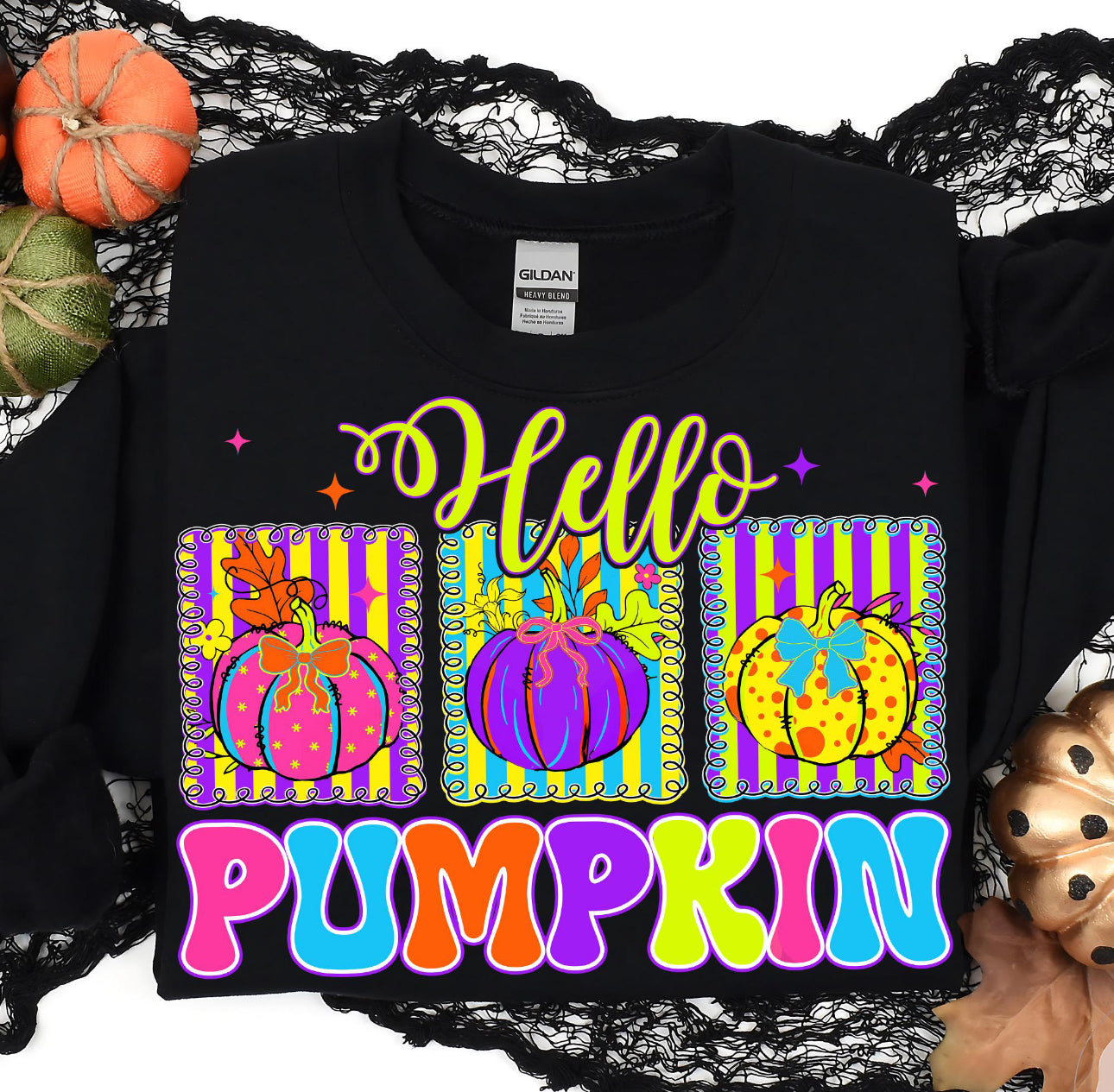 Neon Hello Pumpkin