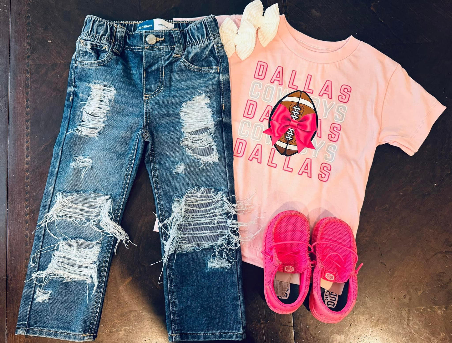 Heavy Distress Straight Leg Jeans