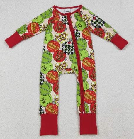Boy Christmas Zip up Rompers (multi)