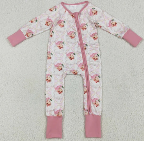 Girl Christmas Zip up Rompers (multi)