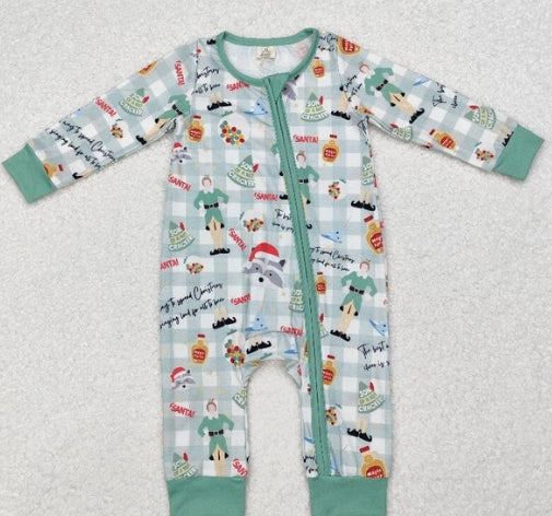 Boy Christmas Zip up Rompers (multi)