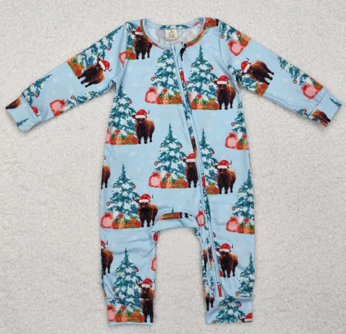 Boy Christmas Zip up Rompers (multi)