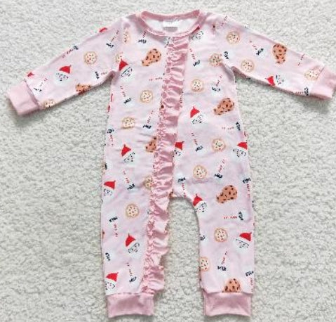 Girl Christmas Zip up Rompers (multi)